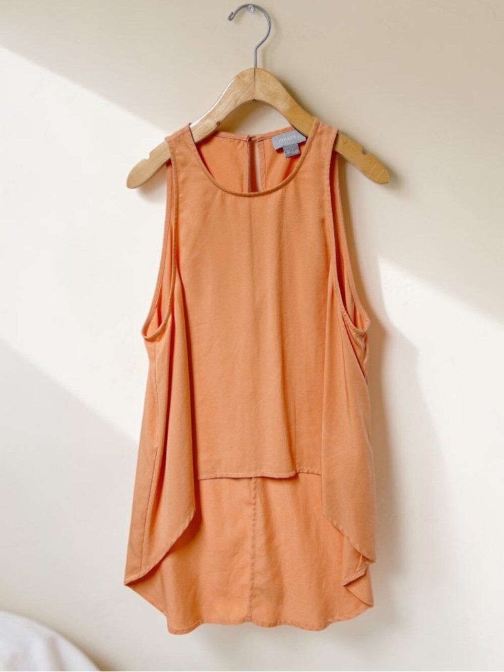 FINDERS High Low Asymmetrical Hem Sleeveless Peach Tunic Top - Picture 2 of 10